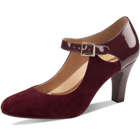 Giani Bernini Shoes - Giani Bernini Women Kitten Heel Round Closed Toe Ankle Strap. Burgundy. 8W